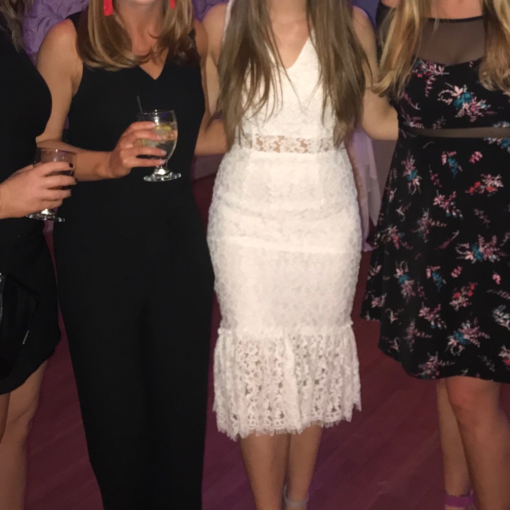 Lace semi sheer dress perfect for bride to be